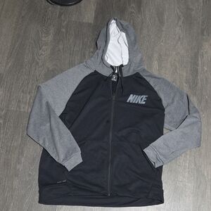 Nike Black and Gray Full-Zip Hoodie
